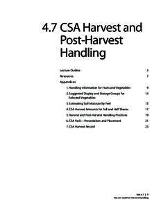 4.7 CSA Harvest and Post-Harvest Handling Lecture Outline  3