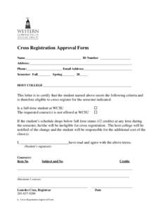 Microsoft Word - Cross Registration Approval Form