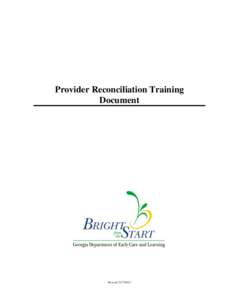 Provider Reconciliation Training Document Revised[removed]  Provider Reconciliation Training