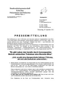 Bundesarbeitsgemeinschaft Kritischer Polizistinnen und Polizisten (Hamburger Signal) e.V. c/o Thomas Wüppesahl • Kronsberg 31 • 21502 Geesthacht-Krümmel