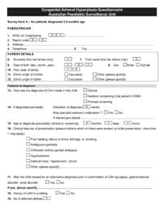 Endocrinology / Intersexuality / Pediatrics / Diabetes / Blood tests / Congenital adrenal hyperplasia due to 21-hydroxylase deficiency / Congenital adrenal hyperplasia / Hypoglycemia / Blood sugar / Medicine / Health / Adrenal gland disorders