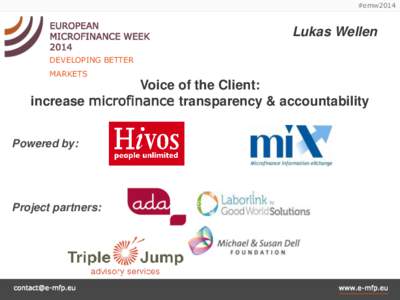 #emw2014  EUROPEAN MICROFINANCE WEEK 2014