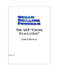 THE AEP “CRUISE EVALUATION” USER’S MANUAL Updated 7/99