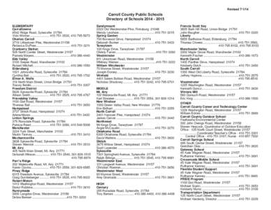 Eldersburg /  Maryland / Sykesville / Maryland Route 30 / Geography of the United States / Carroll County Public Schools / Westminster /  Maryland / Maryland