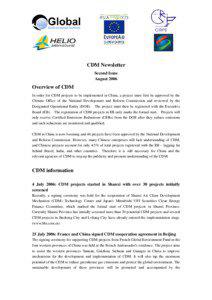 CDM Newsletter Second Issue August 2006