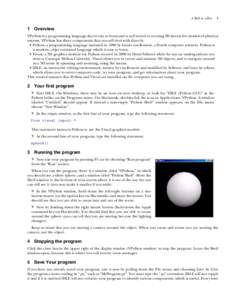 A Ball in a Box  1 1 Overview VPython is a programming language that is easy to learn and is well suited to creating 3D interactive models of physical