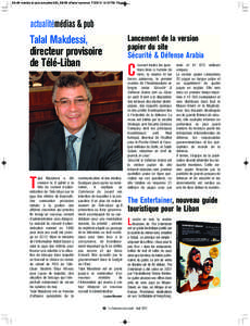 46-48 medias et pub actualite 643_68-69 affaire tourisme[removed]:15 PM Page1  actualitémédias & pub Talal Makdessi, directeur provisoire