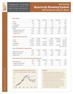 New York City  FURMAN CENTER Quarterly Housing Update