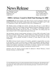 Year of birth missing / Employee Retirement Income Security Act / Bradford P. Campbell / Phyllis Borzi / Defined benefit pension plan / Pension / United States Department of Labor