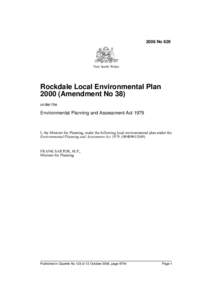 2006 No 629  New South Wales Rockdale Local Environmental Plan[removed]Amendment No 38)