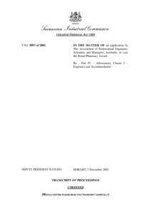Industrial Relations Act[removed]T No[removed]of 2001 IN THE MATTER OF an application by The Association of Professional Engineers,