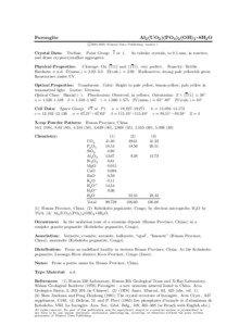 Furongite  Al2 (UO2 )(PO4 )2 (OH)2 • 8H2 O