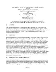 Amendment to the Memorandum of Understanding (MOU) between the U.S. Army Corps of Engineers (Seattle District Regulatory Branch) and Cowlitz County (Department of Building and Planning) and Washington State Department of