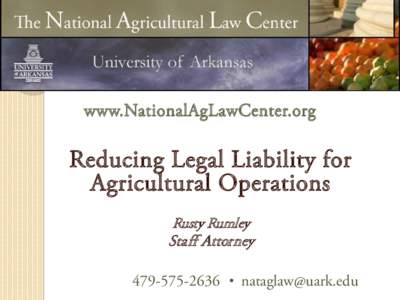 Nature of Agritourism Shannon Mirus Staff Attorney National Agricultural Law Center