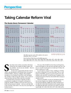 Perspective  Taking Calendar Reform Viral The Hanke-Henry Permanent Calendar January Sun Mon Tue Wed Thu