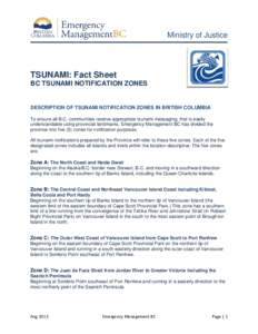 EMBC - TSUNAMI Fact Sheet - BC TSUNAMI Notification Zones