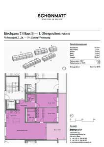 S ta d t n a h i m G r ü n e n  Kirchgasse 7 / Haus B — 1. Obergeschoss rechts Wohnungsnr. 7_2R — 3½ Zimmer Wohnung Detailinformationen