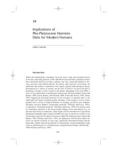 19  Implications of Plio-Pleistocene Hominin Diets for Modern Humans LOREN CORDAIN