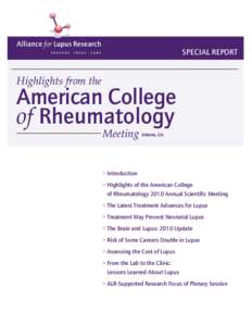 SPECIAL REPORT  Highlights from the American College of Rheumatology