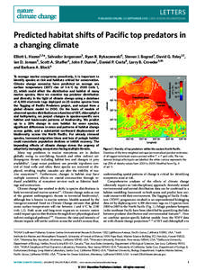 Predicted habitat shifts of Pacific top predators in a changing climate