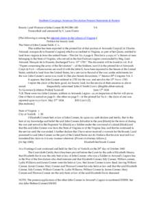 Southern Campaign American Revolution Pension Statements & Rosters Bounty Land Warrant of John Conner BLWt2380-100 Transcribed and annotated by C. Leon Harris VA