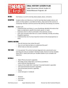 Microsoft Word - Oral History Lesson Plan - Upper Elementary