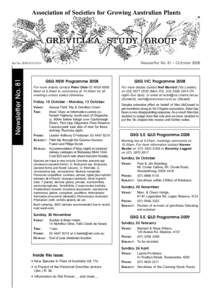 Association of Societies for Growing Australian Plants  Newsletter No. 81 – October 2008 Newsletter No. 81