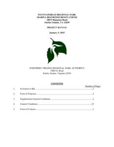 Fountainhead Regional Park / Real estate / Northern Virginia Regional Park Authority / Submittals / General contractor / Bid bond / Architecture / Construction / Building engineering