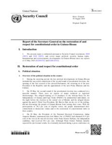 Economic Community of West African States / Republics / African Party for the Independence of Guinea and Cape Verde / Party for Social Renewal / United Social Democratic Party / Cipriano Cassamá / Outline of Guinea-Bissau / United Nations Security Council Resolution / Guinea-Bissau / Politics / Africa