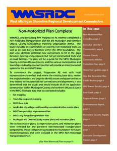 October/November[removed]West Michigan Shoreline Regional Development Commission Non-Motorized Plan Complete WMSRDC and consulting firm Progressive AE recently completed a