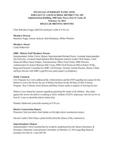 East St. Louis School District 189 Financial Oversight Panel Meeting Minutes - February 24, 2014