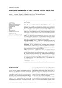 Blackwell Science, LtdOxford, UKADDAddiction0965-2140© 2005 Society for the Study of Addiction 100 Original Article Alcohol cues and attraction Ronald S. Friedman et al.