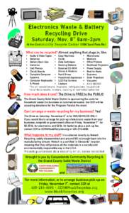 	
    ! Electronics Waste & Battery Recycling Drive