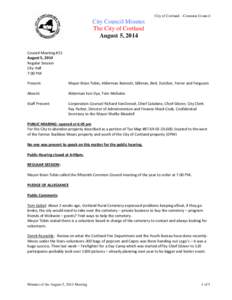 City of Cortland – Common Council  City Council Minutes The City of Cortland August 5, 2014 Council Meeting #15