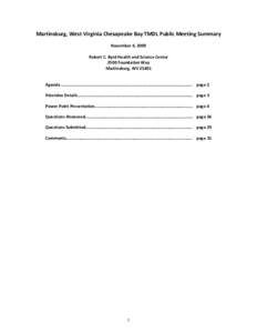 Chesapeake Bay Watershed / Hydrology / Total maximum daily load / Water pollution / Chesapeake Bay / Eastern Panhandle of West Virginia / Potomac River / Martinsburg / United States Environmental Protection Agency / Geography of the United States / West Virginia / Southern United States