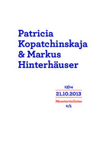 Patricia Kopatchinskaja & Markus Hinterhäuser 13|14
