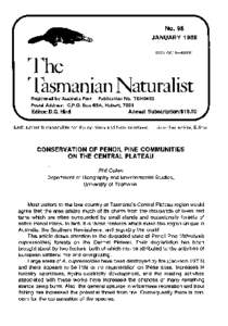 No. 96 JANUARY 1989 ISSNThe Tasmanian Naturalist