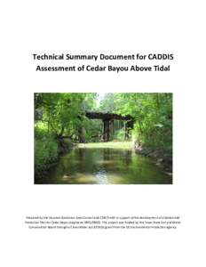 Technical Summary Document for CADDIS Assessment of Cedar Bayou Above Tidal Prepared by the Houston-Galveston Area Council and CDM Smith in support of the development of a Watershed Protection Plan for Cedar Bayou (segme