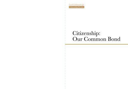 Citizenship: our commond bond