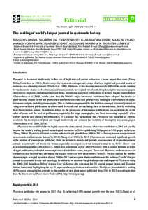 The making of world’s largest journal in systematic botany