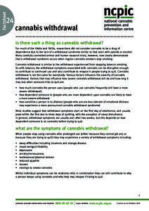 Factsheet  24 cannabis withdrawal is there such a thing as cannabis withdrawal?