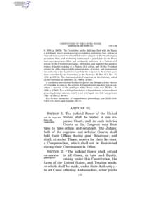 Treason / Crime / United States Constitution / Privileges and Immunities Clause / Impeachment in the United States / Politics / Supreme Court of the United States / Impeachment / Constitution of the Federated States of Micronesia / Government / Article Three of the United States Constitution / Judicial branch of the United States government