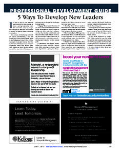 •June[removed]NPT_Layout[removed]:07 PM Page 23  PROFESSIONAL DEVELOPMENT GUIDE 5 Ways To Develop New Leaders