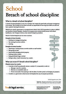 School: Breach of school discipline