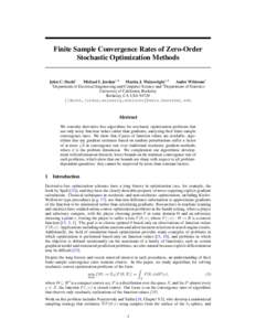 Finite Sample Convergence Rates of Zero-Order Stochastic Optimization Methods John C. Duchi1 Michael I. Jordan1,2 Martin J. Wainwright1,2