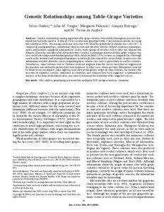 Genetic Relationships among Table-Grape Varieties Javier Ibáñez,1* Alba M. Vargas,1 Margarita Palancar,1 Joaquín Borrego,1 and M. Teresa de Andrés1