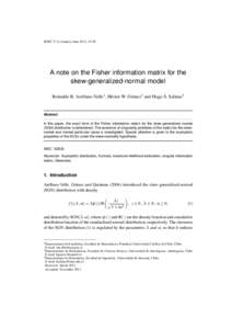 Idescat. SORT. A note on the Fisher information matrix for the skew-generalized-normal model. Volume 37 (1)