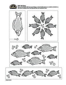 DMC Fish Story  These are the fish that didn’t get away! Enlarge or reduce the fish patterns as needed to embroider on table linens, bedding, aprons, tote bags and other pre-made fabric items.  © DMC-US 2014