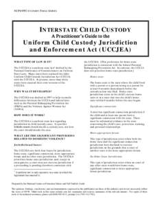 Uniform Child Custody Jurisdiction and Enforcement Act (UCCJEA)