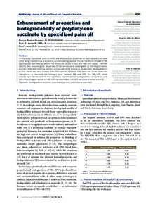 építôanyag § Journal of Silicate Based and Composite Materials  Enhancement of properties and biodegradability of polybutylene succinate by epoxidized palm oil